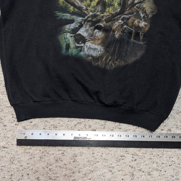 Forever Wild Vintage Crewneck Sweater black adult large wilderness deer 90's - Picture 11 of 15